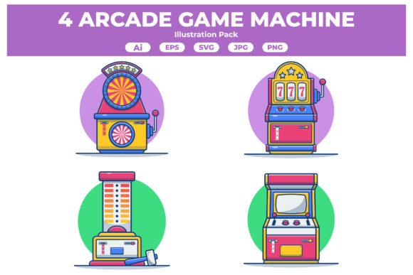 Arcade Game and Slot Machine Collection: A Versatile Graphic Design Asset for Creative Campaigns