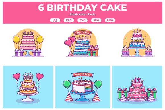 Birthday Cake Illustration Collection Review: A Designer’s Perspective