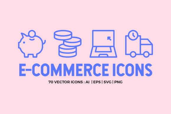 E-Commerce Line Icons: A Minimalist Graphic Design Asset for Modern Businesses