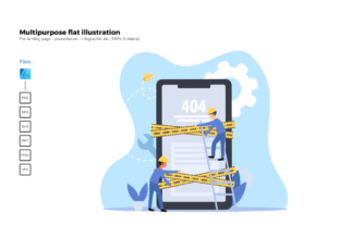 Flat Illustration 404 Page Graphics