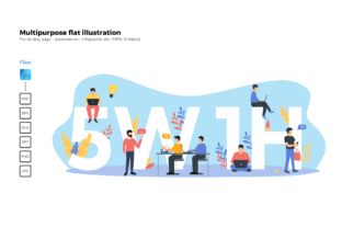 Flat Illustration 5w 1h Analysis for Graphics and Presentation Templates