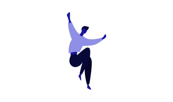 Flat Illustration a Happy Man is Jumping: A Dynamic Design Asset for Modern Marketing