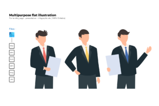 Flat Illustration Business Man Pose Graphics