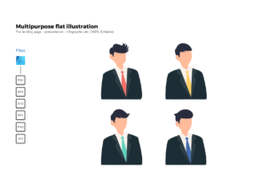 Flat Illustration Business Man Suite