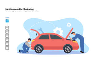 Flat Illustration Car Service Graphics