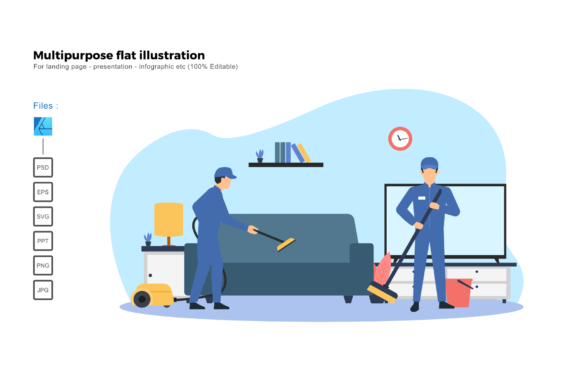 Flat Illustration Cleaning Service