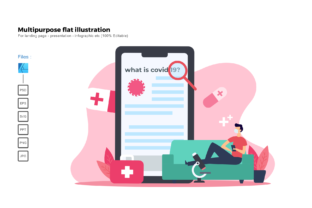 Flat Illustration Covid19 Graphics and Presentation Templates