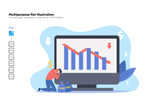 Flat Illustration Down Sales Graphics