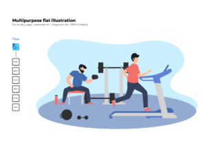 Flat Illustration Fitness Graphics & Illustrations