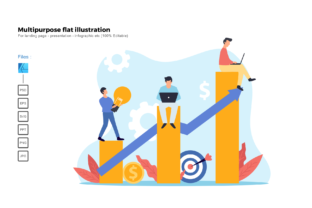 Flat Illustration Good Teamwork: Graphics for Presentation Templates
