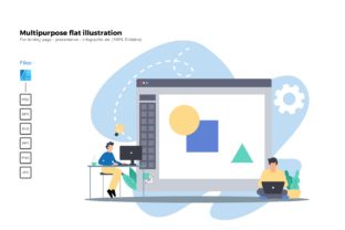 Flat Illustration Graphic Designer: Graphics for Presentation Templates