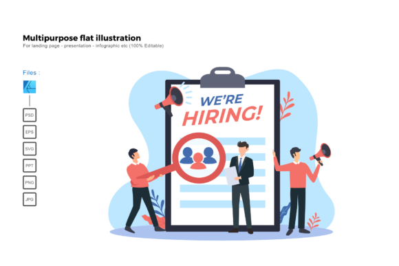 Flat Illustration Hiring Teams Graphics