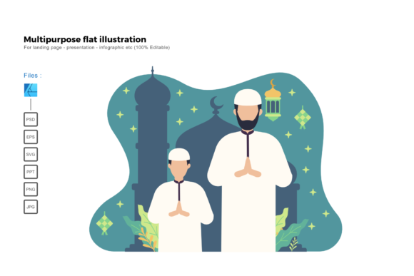 Flat Illustration Ied Mubarak: Graphics & Illustrations for Local Business