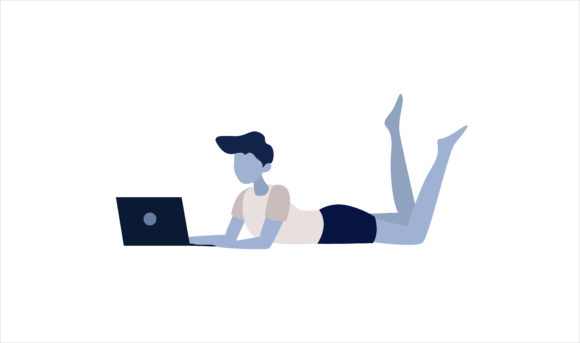Flat Illustration Man with Laptop: A Versatile Design Asset for Modern Projects