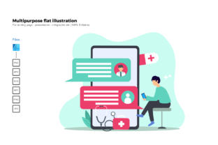 Flat Illustration Medical App: Graphics for Presentation Templates