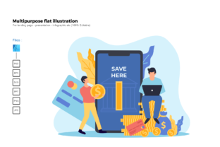 Flat Illustration Mobile Banking Graphics
