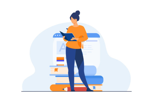 Flat Illustration People Are Studying: A Versatile Graphic for Crafters
