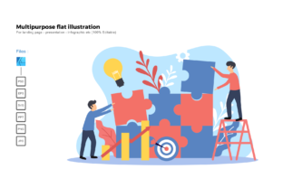 Flat Illustration Problem Solving: Graphics for Presentation Templates
