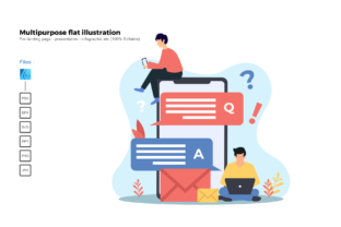 Flat Illustration Question and Answer Graphics