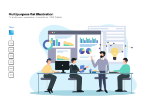 Flat Illustration Sales Presentation Graphics