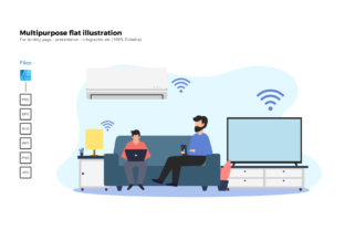 Flat Illustration Smart Home Graphics and Illustrations
