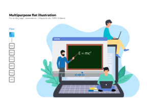 Flat Illustration Study from Home Graphics