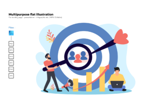 Flat Illustration Target Audience Graphics