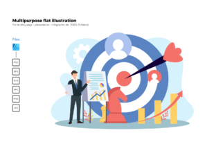 Flat Illustration Target Marketing Graphics and Illustrations