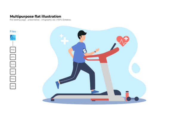 Flat Illustration Treadmill Review