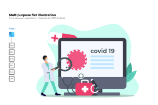 Flat Illustration Virus Research Graphics