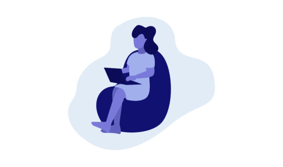 Flat Illustration Woman Sitting at Home – A Versatile Graphic Design Asset