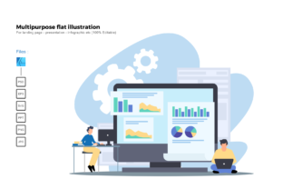Flat Illustration Work at Home Graphics