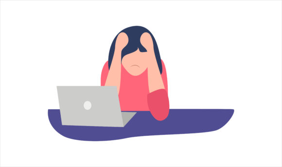 Flat Illustration Working with Deadline Review