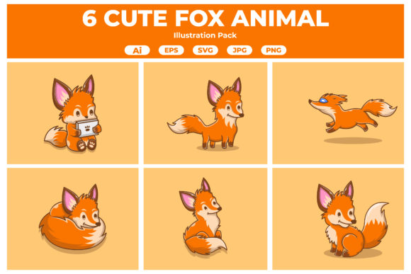 Fox Cute Cartoon Animal Collection: A Designer’s Take on Illustrations for Local Business Branding