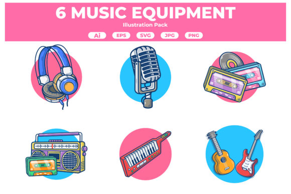 Music Equipment Illustration Collection: A Designer’s Perspective on Branding and Marketing Graphics