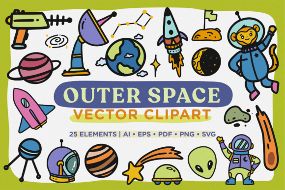 Outer Space Vector Clipart: A Versatile Illustration for Digital Sellers