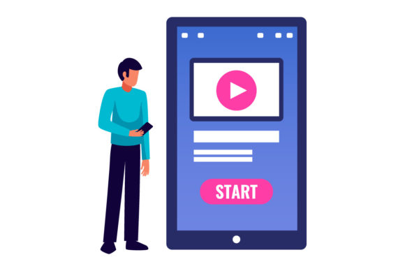 People Using Online Apps-04: A Modern Graphic for Small Business Branding