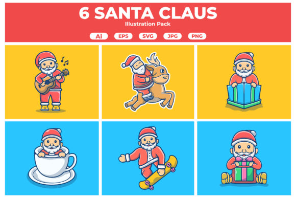 Santa Claus Illustration Collection – Perfect for Cricut and Handmade Projects